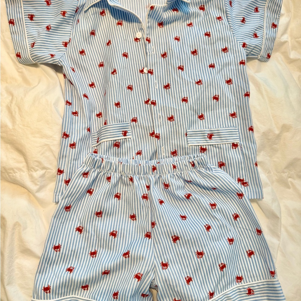 Sweet Dreams Blue and Red Striped Kids Pajama Set